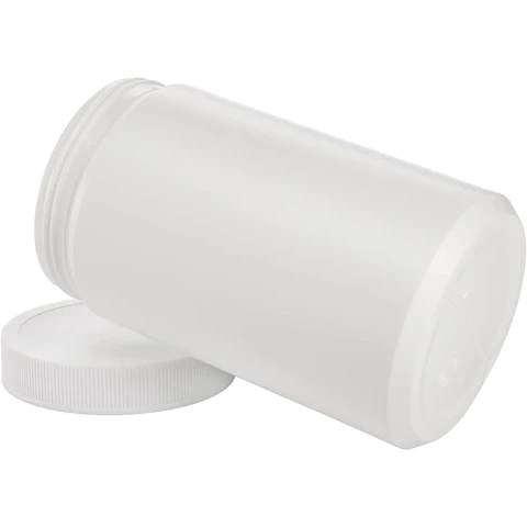 Plastic Jars 1 Quart Ice Cream Containers with Screw Lid, Plastic Jar Storage Food Canister for Yogurt Soup Salad Butter (White)