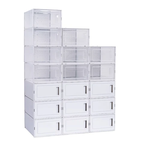 Plastic Storage Shoe Boxes with Logo Packaging for Sneaker Shoes Thick Storage Shoes Organizer Pavico Vietnam manufactory