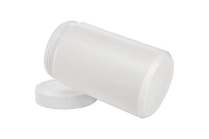 Plastic Jars 1 Quart Ice Cream Containers with Screw Lid, Plastic Jar Storage Food Canister for Yogurt Soup Salad Butter (White)