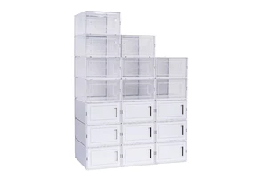Plastic Storage Shoe Boxes with Logo Packaging for Sneaker Shoes Thick Storage Shoes Organizer Pavico Vietnam manufactory