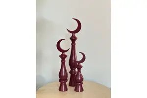 Dark Brown Yellow Wooden Handmade Eco-Friendly Sailboat Model Souvenir for Table Home Office Decoration